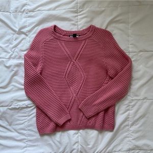 pink knit sweater
